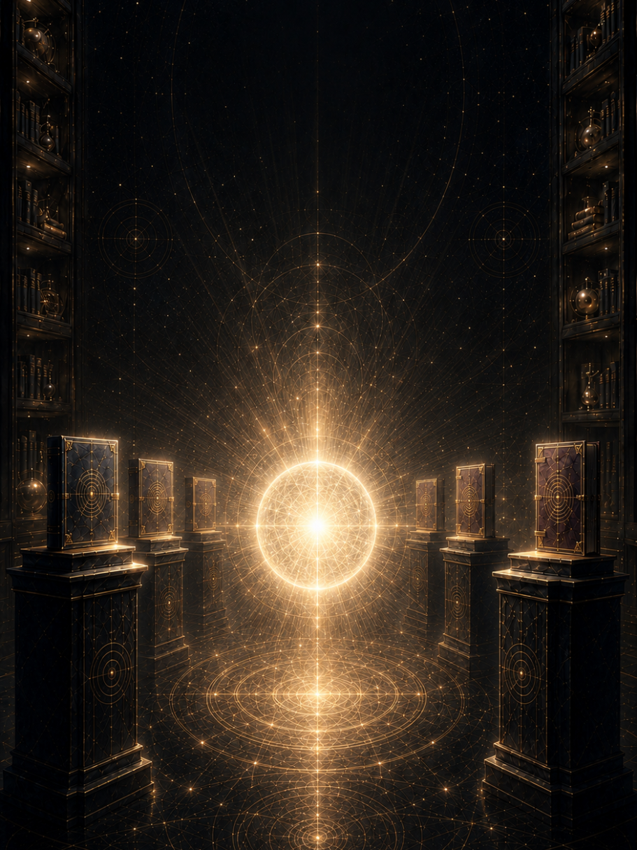 Das Licht - Heilung, Rückkehr & Frequenzkraft Ein goldener Kristall strahlt Licht - Sinnbild für Heilung, Rückkehr und die Kraft reiner Frequenz.